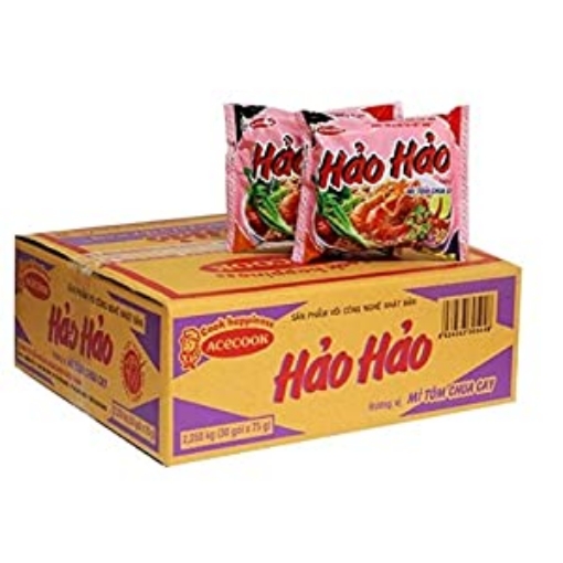 Picture of ACECOOK Hao-Hao Mi Tom Chua Cay 75g (Pack of 30 Bags)