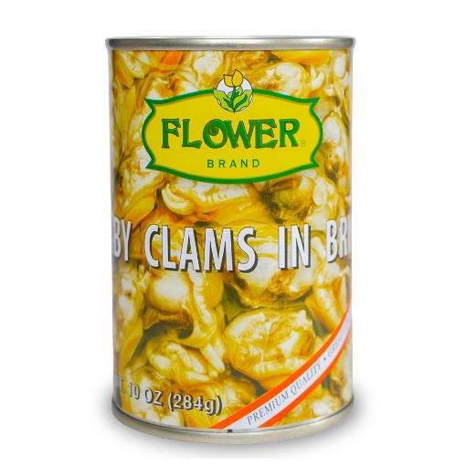 Picture of Flower Brand Baby Clams in Brine Premium Quality 10oz