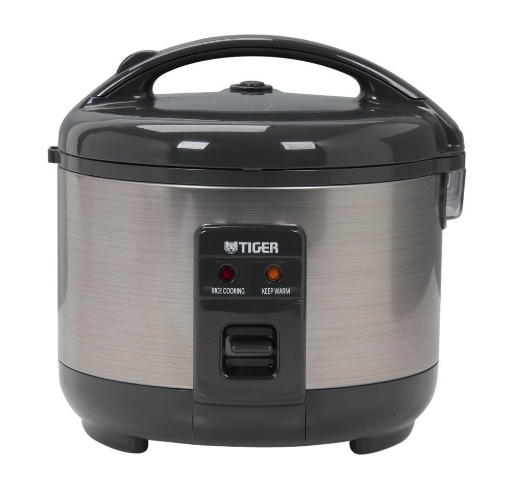 Picture of Tiger Electric Rice Cooker and Warmer (3Cups) Stainless Steel Gray