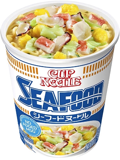 Picture of Nissin Seafood Cup Ramen Noodle Soup, 75g (Pack of 6)  - No Added MSG, No Artificial Flavors