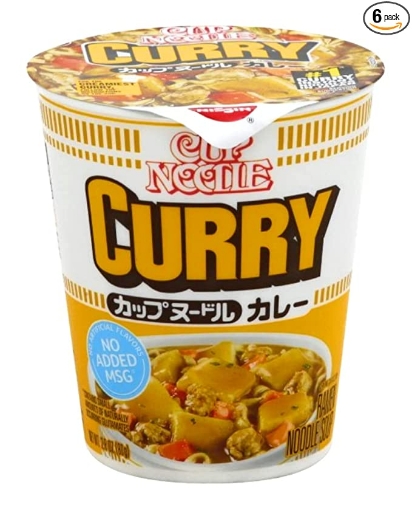 Picture of Nissin Japanese Curry Ramen Flavor Noodles 80g (Pack of 6 Cups) - No Added MSG, No Artificial Flavors