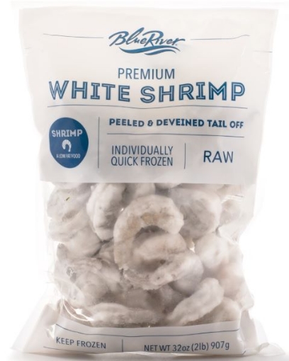 Picture of Raw Shrimp Peeled & Deveined Tail Off 26/30, Frozen 2Lbs Bag