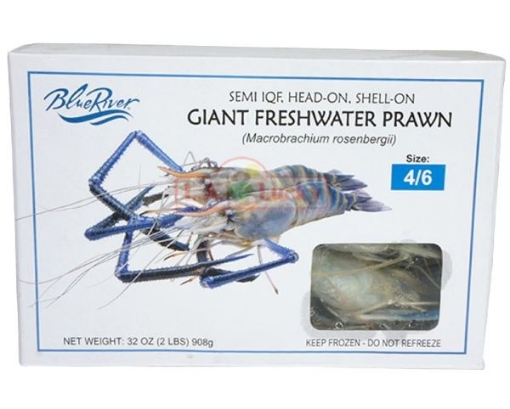 Picture of Head On Freshwater Prawn (Size:4/6) Frozen 2lbs Pack